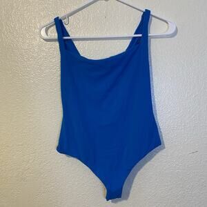 Skims Mykonos Blue Fits Everybody Square Neck Bodysuit Size Large